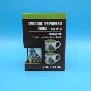 3 oz Espresso Mug Set 'Sasquatch' by Francis Horne Sr. Coast Salish